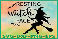 Resting Witch Face Svg, Halloween Witches, Witch png