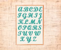 Font Cross stitch pattern Alphabet cross stitch ABC Letters cross stitch Initial Monogram cross stitch Name Customisable