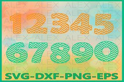 Numbers Chevron SVG Files, Numbers Svg