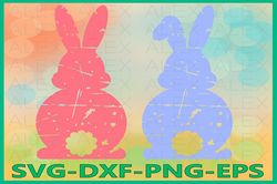 Easter Bunny svg, Bunny Grunge Svg, Distressed Easter SVG