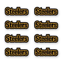 Pittsburgh Steelers Sticker Set of 8 by 3 inches each Decal Laptop Wall WIndow Case Car Truck NFL Team Wordmark