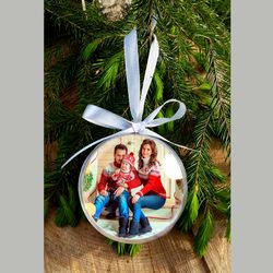 Personalized Christmas Ball, Christmas Tree ball with photo, Custom Christmas Ornament