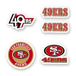 San Francisco 49ers NFL Team Sticker Set 5 by 3 inches Vinyl Decals Car Window Case Laptop Wall
