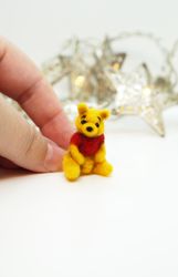 Miniature needle felted Winnie the Pooh