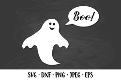 Cute Halloween Ghost SVG. Boo