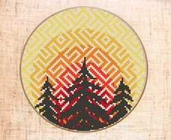 Forest cross stitch pattern Modern cross stitch Wild hoop art Wood cross stitch pattern Travel cross stitch Nature