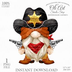 Sheriff Gnomes. Sheriff Badge. Cute Characters. Hand Drawn graphics. Digital Download. OliArtStudioShop