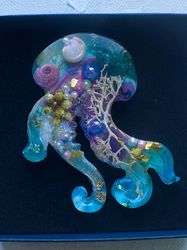 Brooch Jellyfish. Handmade. In a single copy