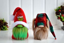 Christmas Grinch and Max Gnome. Gnomes set