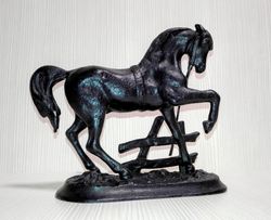 Vintage Cast Iron Statuette Horse.Antique Statuette Playing horse