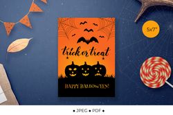 Halloween card printable. Trick or Treat.