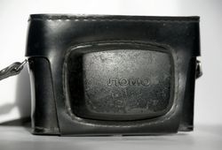 Smena Symbol genuine hard case camera bag with strap leather LOMO USSR