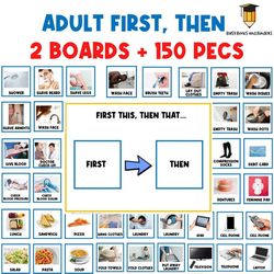 ADULT FIRST THEN BOARD | Visual Aid | Visual Schedule | Task Card | Dementia | Alzheimer | Special Needs | Choice Boards