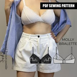 Bralette sewing pattern for women and sewing instructions