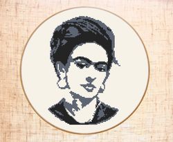 Frida cross stitch pattern Modern embroidery Frida Kahlo cross stitch PDF
