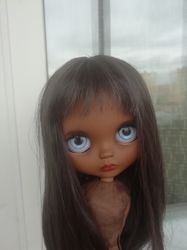 blythe custom doll, blythe super dark, blythe doll