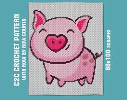 Pig c2c crochet afghan pattern