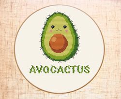 Funny cross stitch pattern Avocado cross stitch Cute Cactus cross stitch Cacti embroidery Cactus lover gift