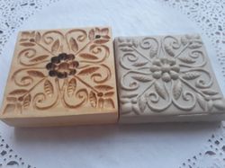 Wood flower patterned cookie mold-Embossing cutter for cookies