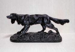 Antique Cast Iron Statuette Dog. Vintage figurine Hunting dog