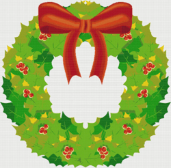 Cross Stitch Pattern | Wreath | Christmas | 5 Sizes | PDF Counted Vintage Highly Detailed Stitch