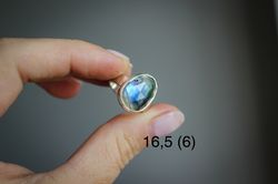 Labradorite silver ring, Size 6, Statement silver ring, gemstone ring, Gift for women