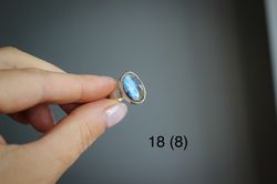 Labradorite silver ring, Size 8, Statement silver ring, gemstone ring, Gift for women