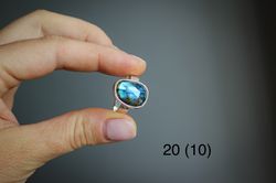 Labradorite silver ring, Size 10, Statement silver ring, gemstone ring, Gift for women