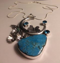 Stunning 925 Sterling Silver Turquoise Necklace