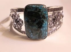 Unique 925 Sterling Silver Turquoise Cuff Bracelet