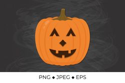 Smiling Halloween Pumpkin.  Cute cartoon Jack-o-Lantern sublimation