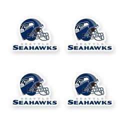 Seattle Seahawks NFL Team Helmet Sticker Set of 4pcs by 3 inches each Die Cut Decal Car Window Case Window Laptop Wall