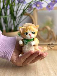 Kitten doll realistic art toy cat figurine gift