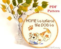Funny Dog Cross Stitch Pattern PDF, Dog Embroidery, Beginner Embroidery, Gog Lover Gift For Home, Easy Cross Stitch PDF