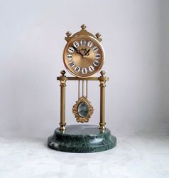 Soviet Vintage Desk Clock.Antique Mantel Russian Mechanical clock