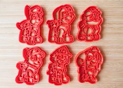 Paw Patrol cookie cutters. Set of 6 pieces