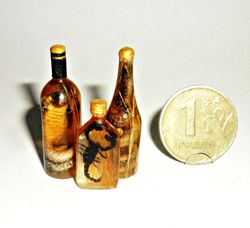 Dollhouse miniature 1:12 OOAK Vodka with snake, cobra vodka