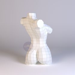 DIY Female torso 3D model template Papercraft PDF