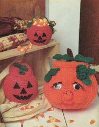 SET 3 Vintage Crochet Pattern 42 Pumpkins Jack-o-Lanterns