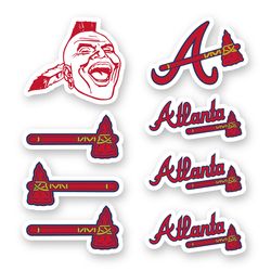 Atlanta Braves MLB Team Baseball Sticker Set of 8 decal by 3 inches each Vinyl Car Window Laptop Case Wall