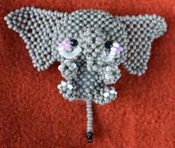 Beading patterns, how to make elephant, 3d beading tutorial, animals bead patterns, beaded keychains patterns, 3d beaded