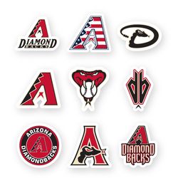 Arizona Diamondbacks Logo Stickers Set 9 by 2 inches MLB Team Die Cut Vinyl Decals Car Truck Window