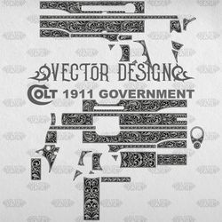 VECTOR DESIGN Colt 1911 government Scrollwork 1
