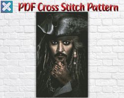Johnny Depp Cross Stitch Pattern / Pirate Cross Stitch Pattern / Jack Sparrow Cross Stitch Pattern / Printable PDF Chart
