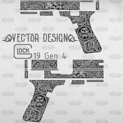 VECTOR DESIGN Glock19 gen4 Skulls and scrolls