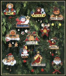 Vintage Christmas Ornaments cross stitch pattern PDF Classic Holiday Designs Instant Downloadh