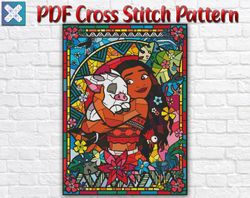 Moana Cross Stitch Pattern / Disney Cross Stitch Pattern / Princess Cross Stitch Pattern / Maui Cross Stitch Pattern