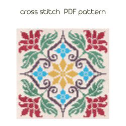 Ornament cross stitch, Geometric cross stitch pattern, PDF Pattern /137/