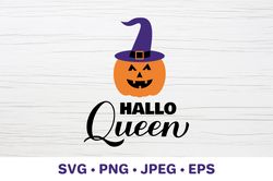 Halloqueen lettering. Hallo queen.  Funny Halloween quote