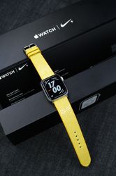 Handmade Yellow Stingray Leather Apple Watch Band for Apple Watch Series 8/7/6/SE/5/4/3/2/1 Apple Watch Ultra